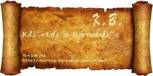Kürtös Barnabás névjegykártya