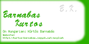 barnabas kurtos business card