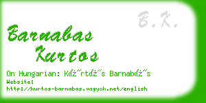 barnabas kurtos business card